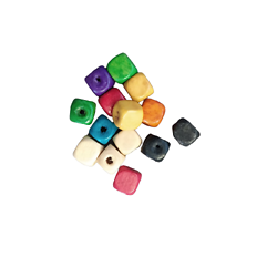 20 perles cube en bois de couleur 7,5mm
