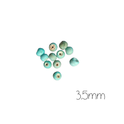 20 mini perles en bois turquoise clair 3,5mm