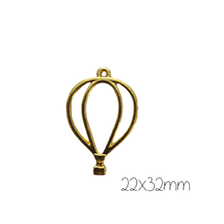 Support de pendentif montgolfière pour résine UV époxy en métal doré 22x32mm