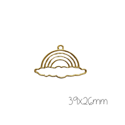 Support de pendentif arc-en-ciel grand nuage pour résine UV époxy en métal doré 39x26mm