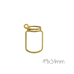 Support de pendentif bocal pour résine UV époxy en métal doré 19x31mm