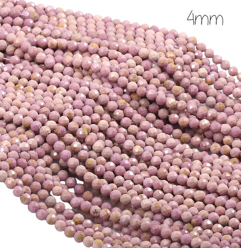 10 petites perles de mica à facettes mauve clair 4mm