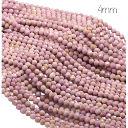 10 petites perles de mica à facettes mauve clair 4mm
