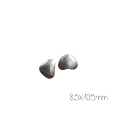 5 perles cœur lisse en métal argenté 8,5x10,5mm