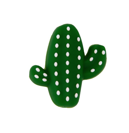 Perle cactus en silicone alimentaire sans BPA 25x26,5x10mm