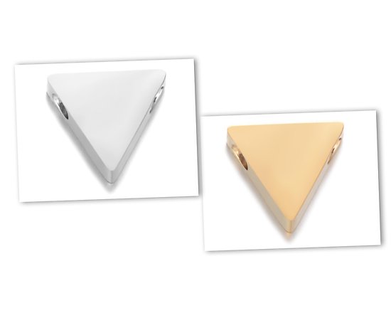 Perle triangle en acier inoxydable 9x8mm