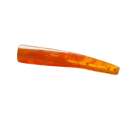 Longue perle tube en ambre synthétique / résine 9,7cm