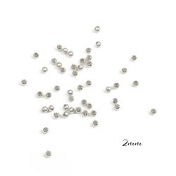 50 perles rondes en métal argenté 2mm