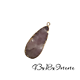 Grand pendentif goutte brute en pierre agate mauve façon améthyste et serti doré 43x18x9mm