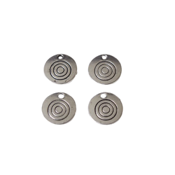 2 breloques rondes et massives spirale en métal argenté 15mm