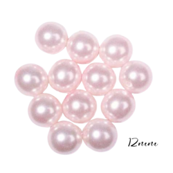 10 grosses perles en verre rose nacré 12mm