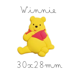 Perle Winnie l'Ourson en couleur en silicone alimentaire sans BPA 30x28mm