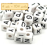 Perles alphabet - 4 sets - 104 perles en acrylique 10mm