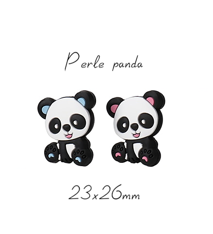 Perle panda en silicone alimentaire sans BPA 23x26mm