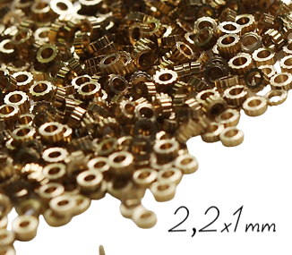 20 perles entretoises en laiton doré 2,2x1mm