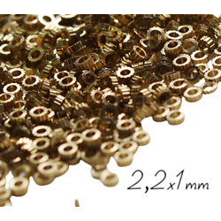 20 perles entretoises en laiton doré 2,2x1mm