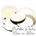 Pastilles rondes de laiton doré 10mm ou 20mm