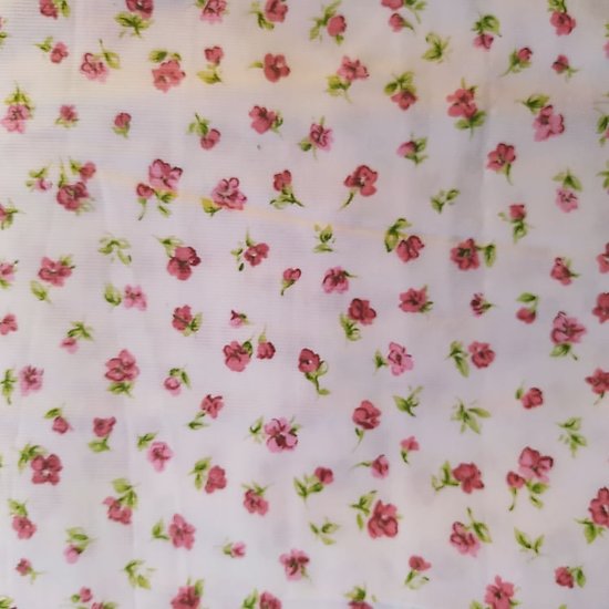 Petites fleurs roses, piqué de coton