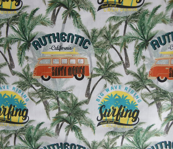 Vans et surf, fond palmier, esprit vintage Hawaï