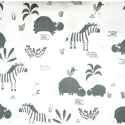 Zèbres et hippopotames en noir et blanc