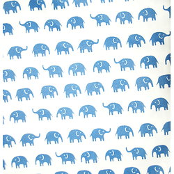 Petits éléphants bleus, fond blanc