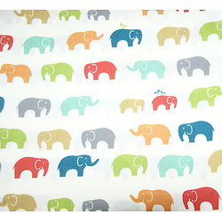 Petits éléphants multicolores, fond ivoire