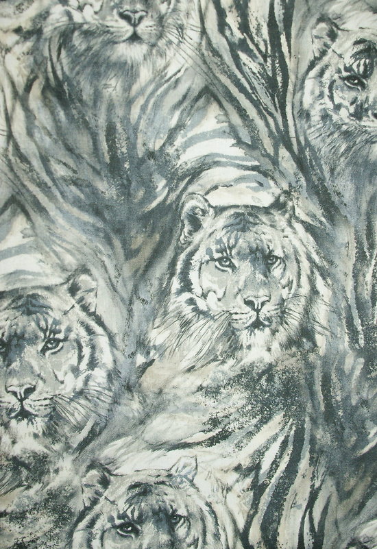 Têtes de tigres en nuances de gris