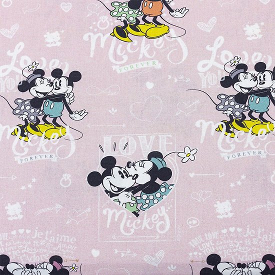 Serviette de cantine en coton  - imprimé Mickey et Minnie, love forever