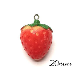 Breloque fraise en acrylique 20mm