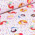 Serviette de cantine en coton  - imprimé Princesses Disney / pois multicolores
