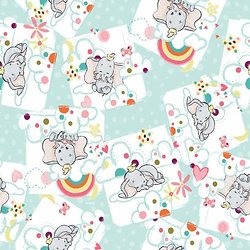 Drap de maternelle en coton  - imprimé Dumbo l'éléphant