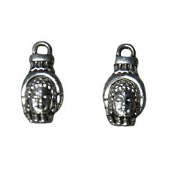 2 breloques main et tête de Bouddha en métal argenté 9x18mm