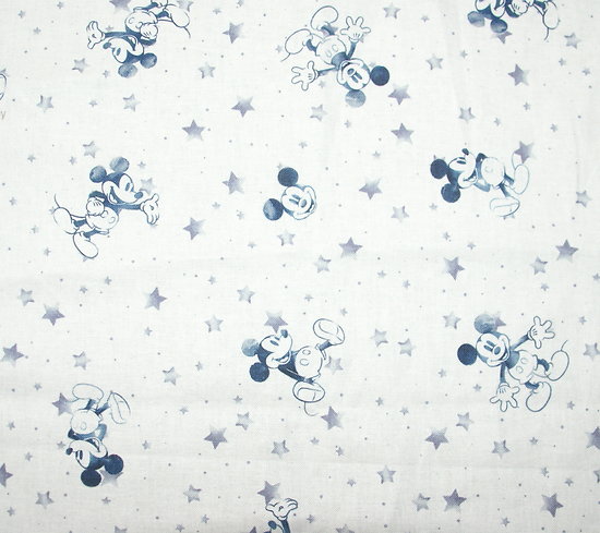 Serviette de cantine en coton  - imprimé Mickey bleu marine vintage et étoiles