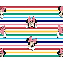 Serviette de cantine en coton  - imprimé Minnie et rayures multicolores