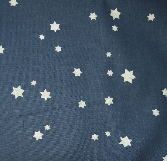 Coton d'ameublement bleu marine et étoiles blanches