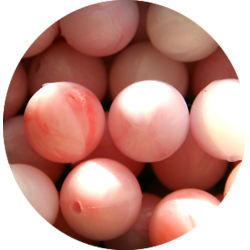 Perle ronde en silicone rose marbré 12mm