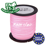 Fil / Cordon / Cordelette polyester pour attache-tétine 1,5mm - rose clair