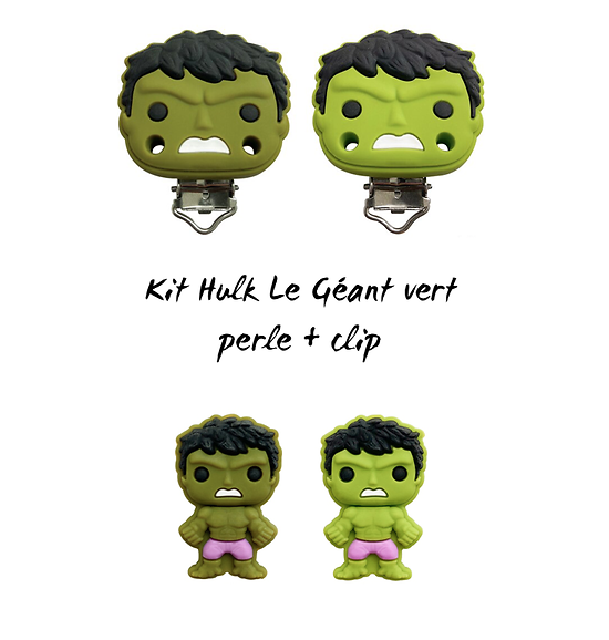 Kit 2 pièces Hulk le géant ou perle en silicone alimentaire sans BPA
