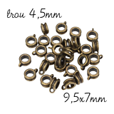4 bélières en métal couleur bronze 9,5x7mm