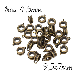 4 bélières en métal couleur bronze 9,5x7mm