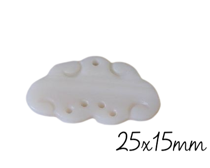 Connecteur nuage en nacre blanche 25x15mm