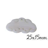 Connecteur nuage en nacre blanche 25x15mm