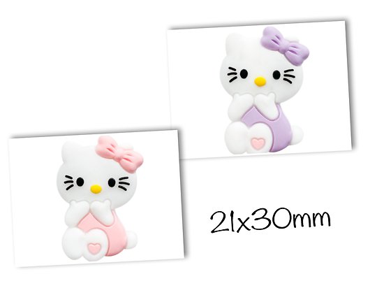 Perle Kitty adorable en silicone alimentaire sans BPA 21x30mm