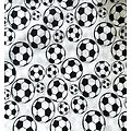 Serviette de cantine en coton  - imprimé ballons de foot, impression digitale en noir et blanc