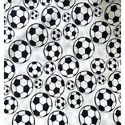 Serviette de cantine en coton  - imprimé ballons de foot, impression digitale en noir et blanc