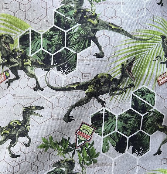 Drap de maternelle en coton - DinoRaptor / robots dinosaures
