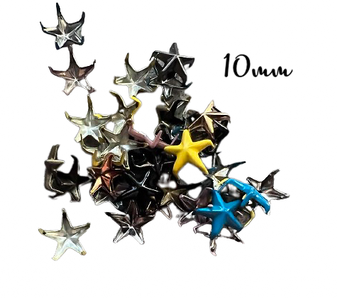 10 griffes étoile multicolores pour personnalisation 10mm
