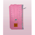 Porte-cartes 3-en-1 en simili cuir rose, simili cuir imprimé léopard et coton à pois mint