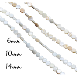 5 perles palet en nacre blanche véritable