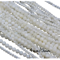 10 perles rondes en nacre véritable 4mm / 5mm